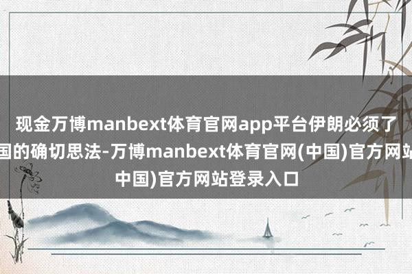 现金万博manbext体育官网app平台伊朗必须了解好意思国的确切思法-万博manbext体育官网(中国)官方网站登录入口