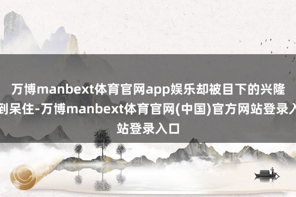 万博manbext体育官网app娱乐却被目下的兴隆吓到呆住-万博manbext体育官网(中国)官方网站登录入口
