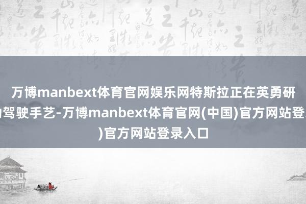 万博manbext体育官网娱乐网特斯拉正在英勇研发自动驾驶手艺-万博manbext体育官网(中国)官方网站登录入口